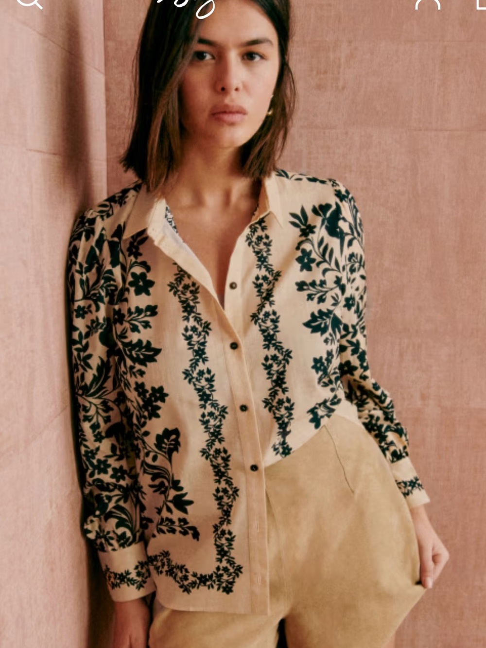 Sezane Claudio Shirt Nora Print - Size 36